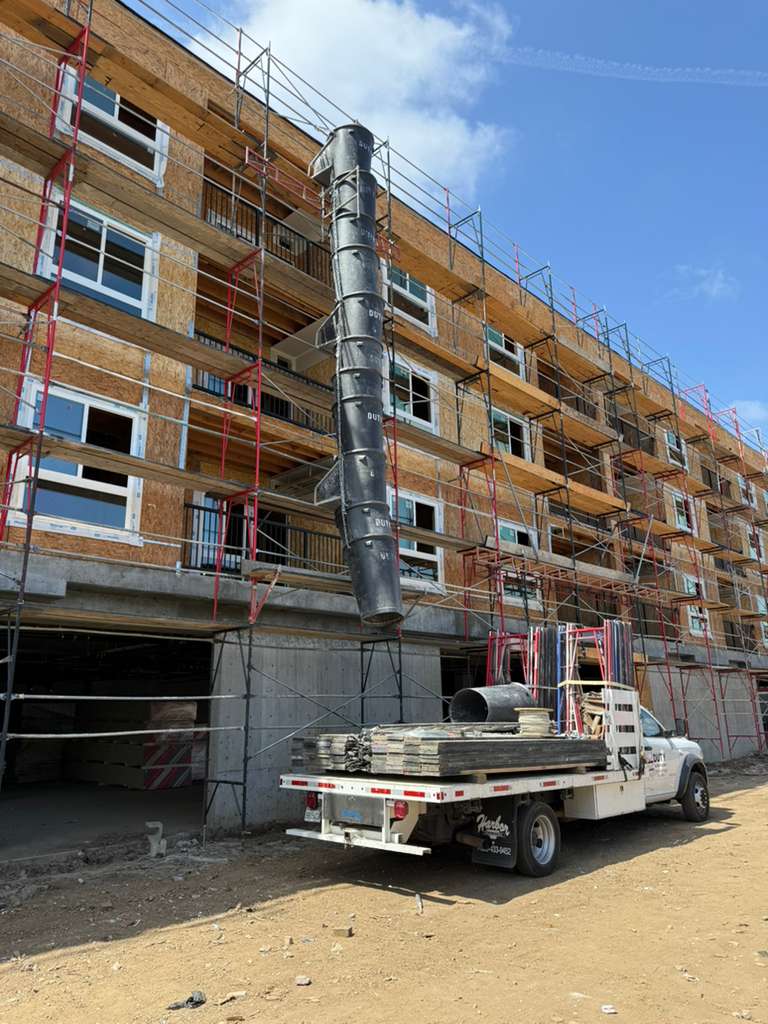Reliable Trash Chute Systems scaffolding project 6 by Duty Scaffold Inc.